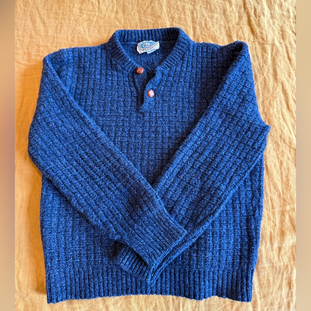 Vintage Made in USA Deep Blue Textured Sweater